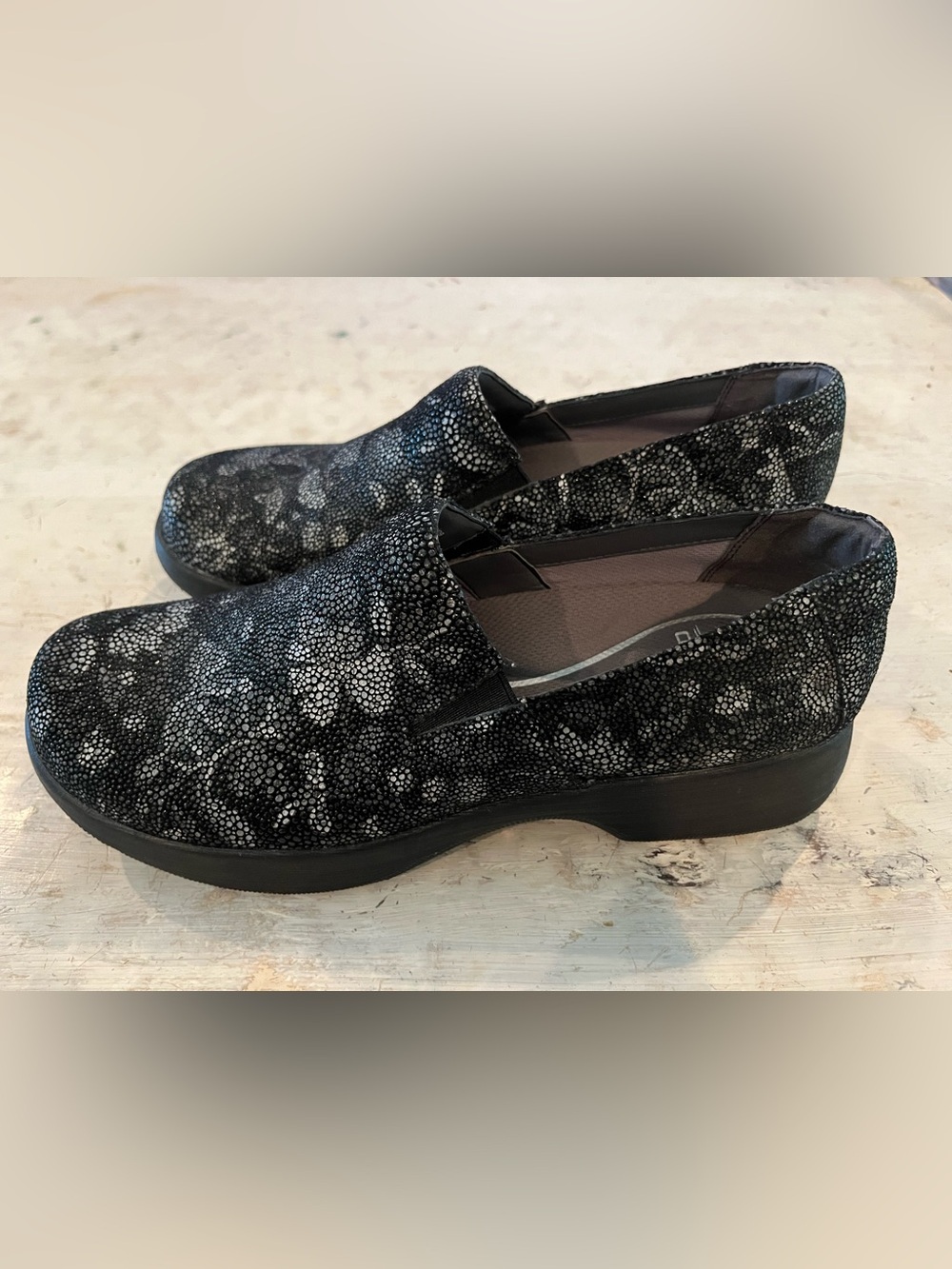 Dansko Winona Floral Metallic Clogs | size  40 or 9